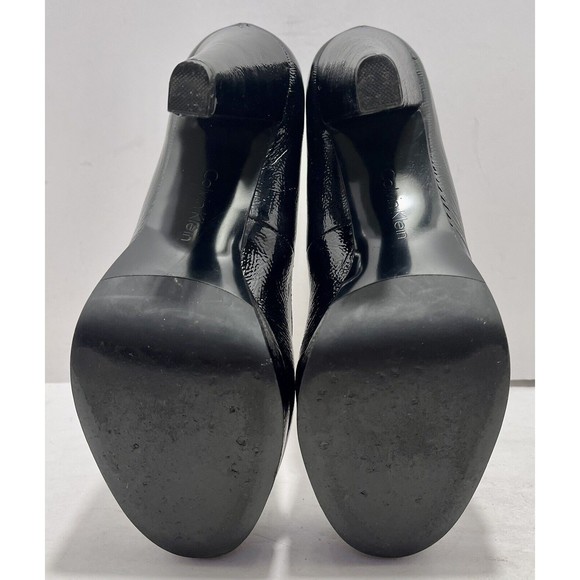 Calvin Klein Scarlet E3297 Black Patent Women’s Chunky Heels Size 7.5M - Picture 11 of 14